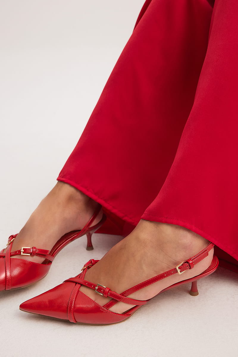 Buckled Straps Slingback Pumps