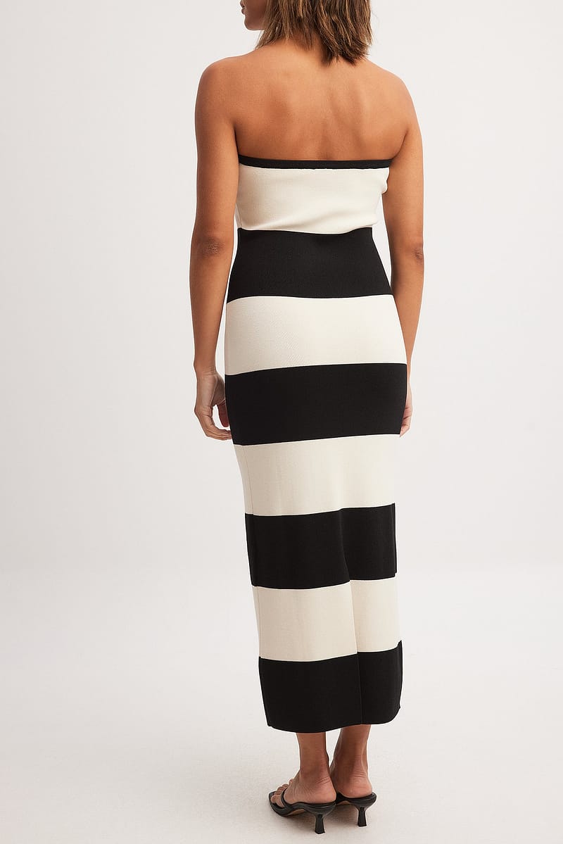 Striped Knitted Midi Tube Dress - Stripe