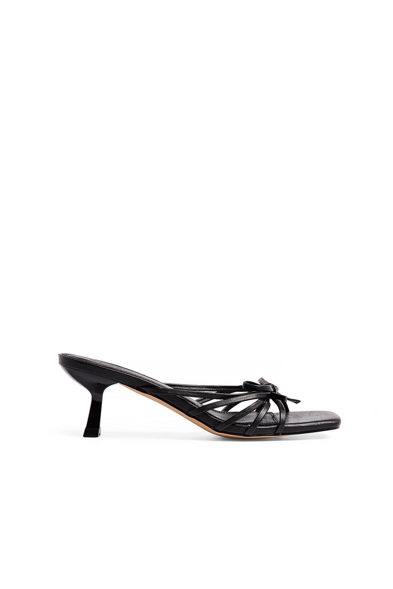 Bow Strappy Front Mules