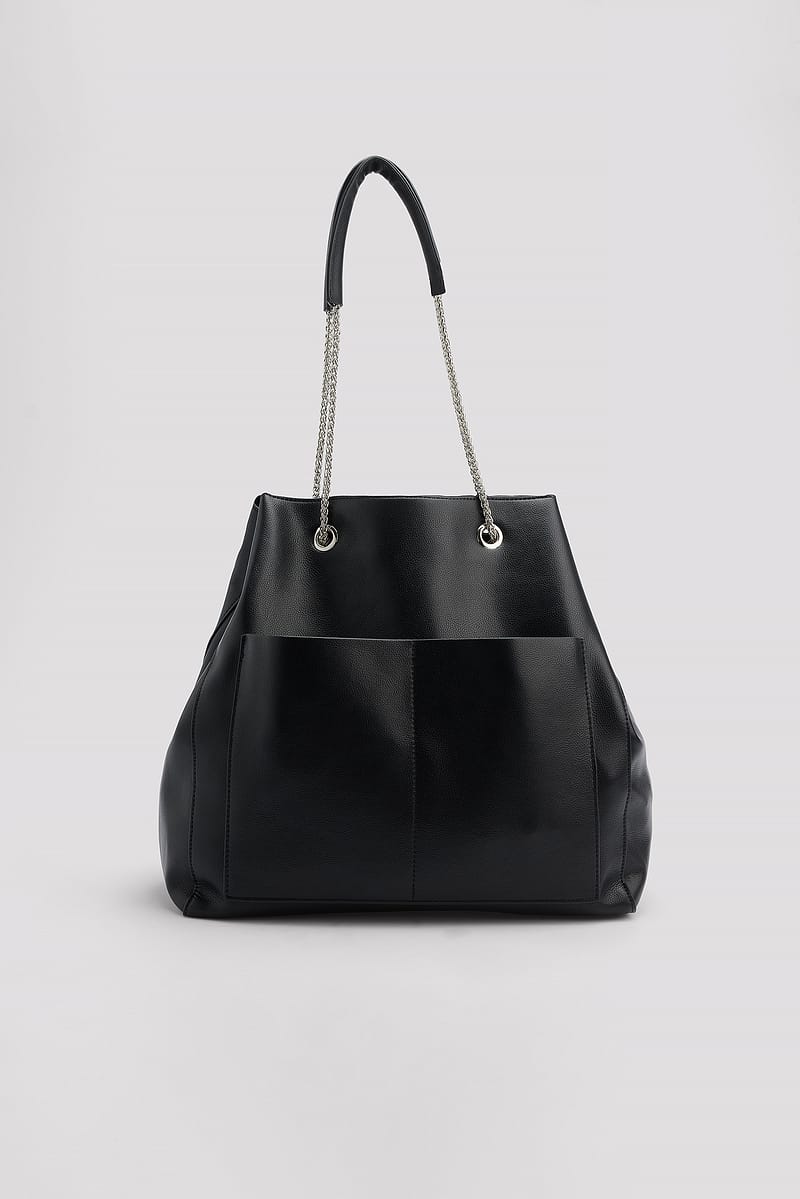 Leather Trapeze Chain Bag