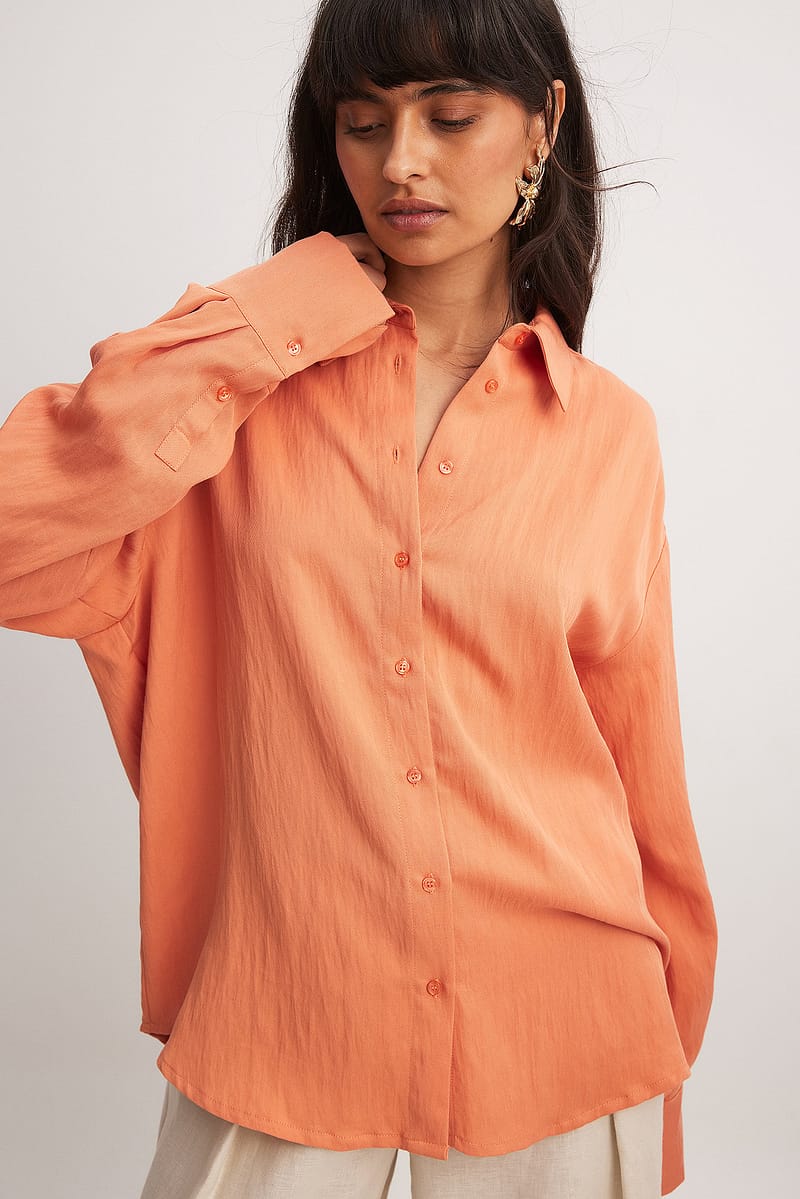 Oversized Structured Shirt - Orange