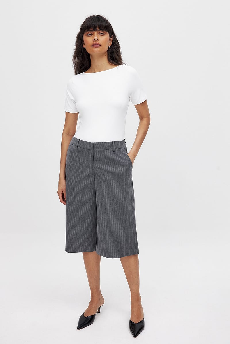 Mid Waist Long Shorts