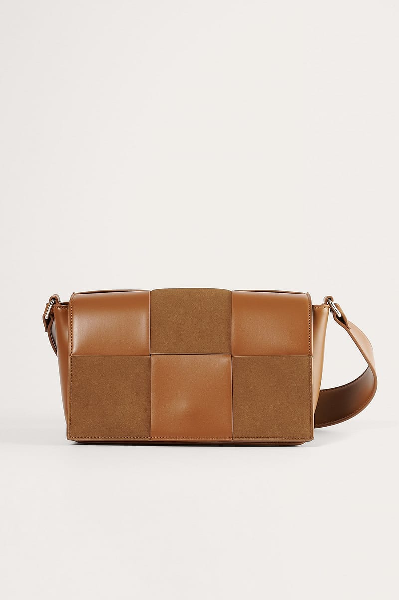 Suede Look Woven Bag