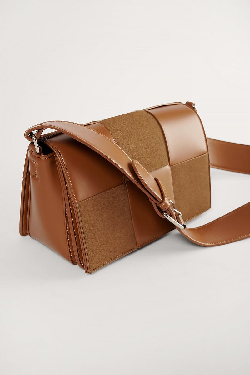 Suede Look Woven Bag