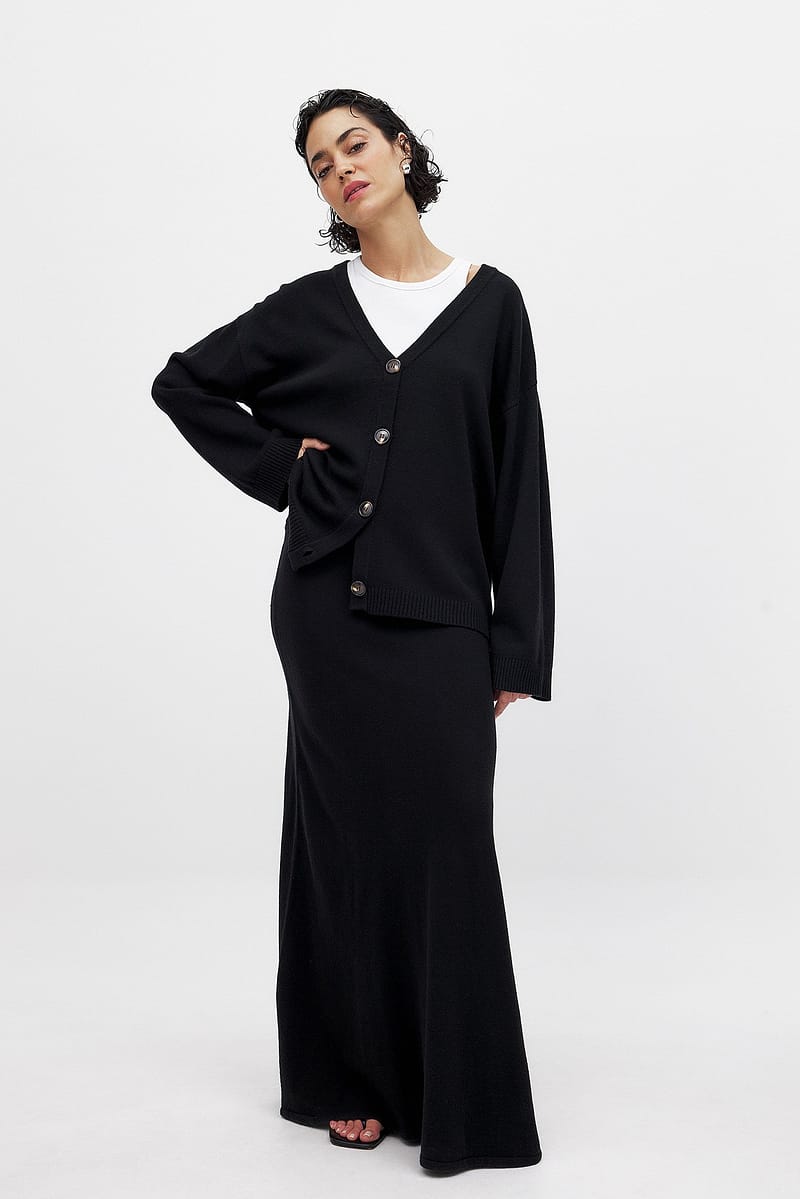 Knitted Maxi Skirt - Black