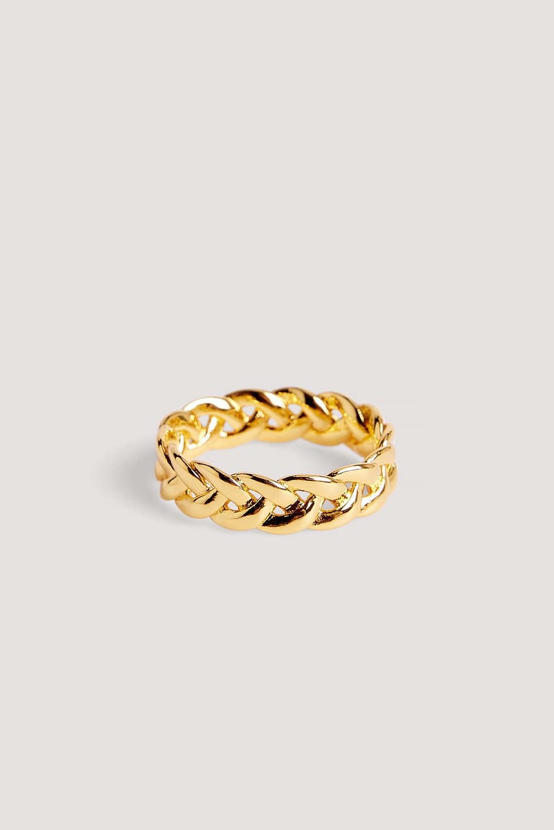 18K Gold Plated Braided Ring - Gold