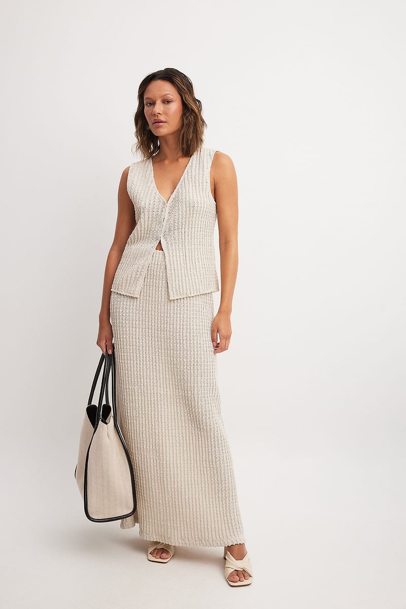 Crochet Skirt - Beige