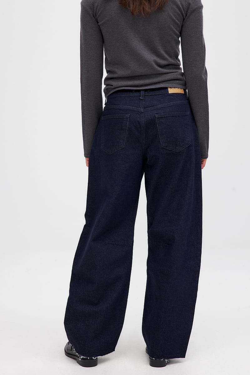 Barrel Leg Denim - Dark Blue