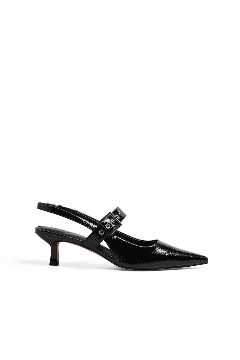 Eyelet Strap Slingback Pumps
