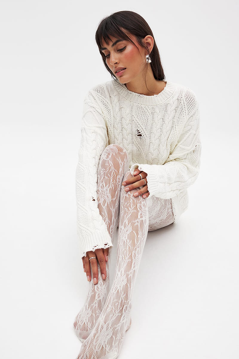 White Lace Tights