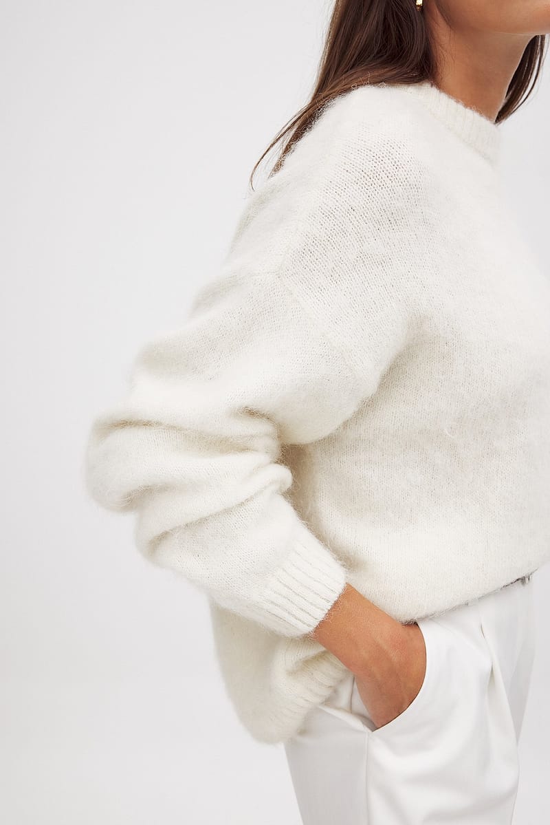 Wool Blend Oversized Sweater - Offwhite