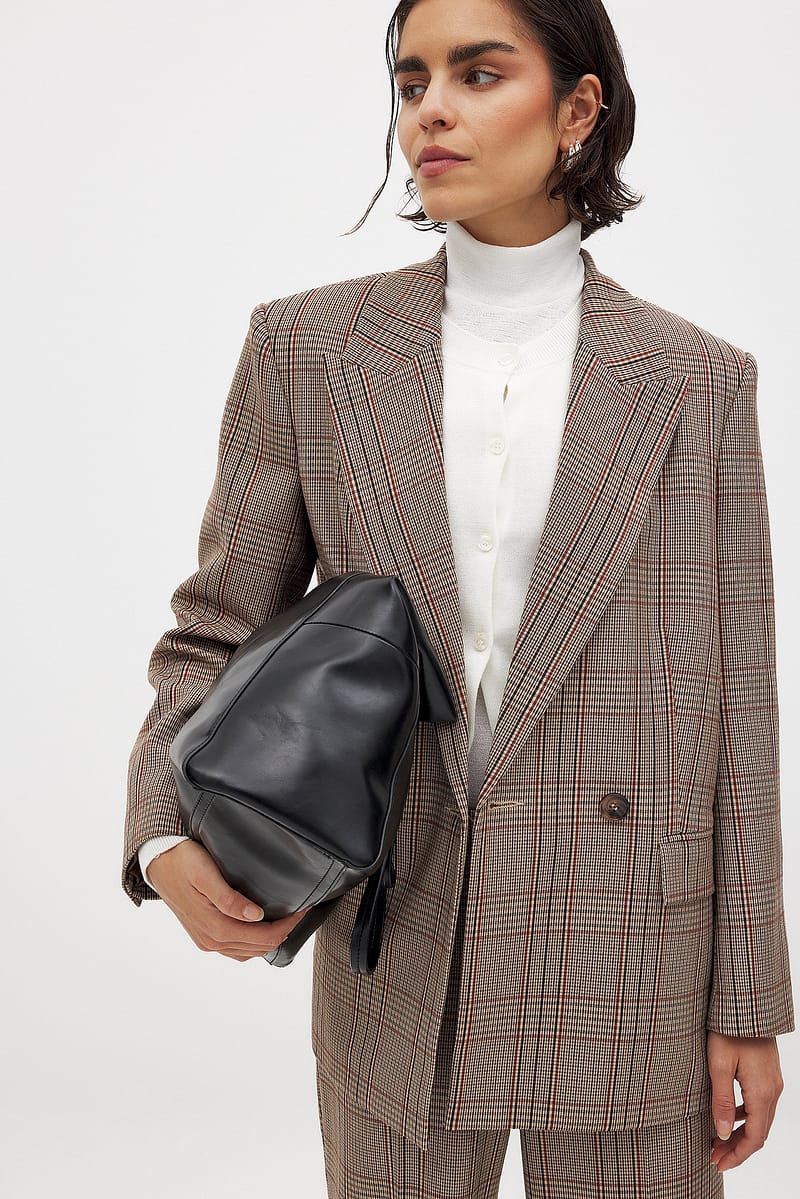 Double Breasted Check Blazer - Checkered