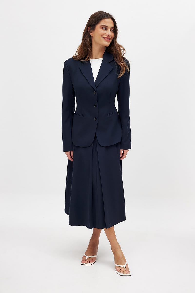 A-line Midi Skirt - Navy