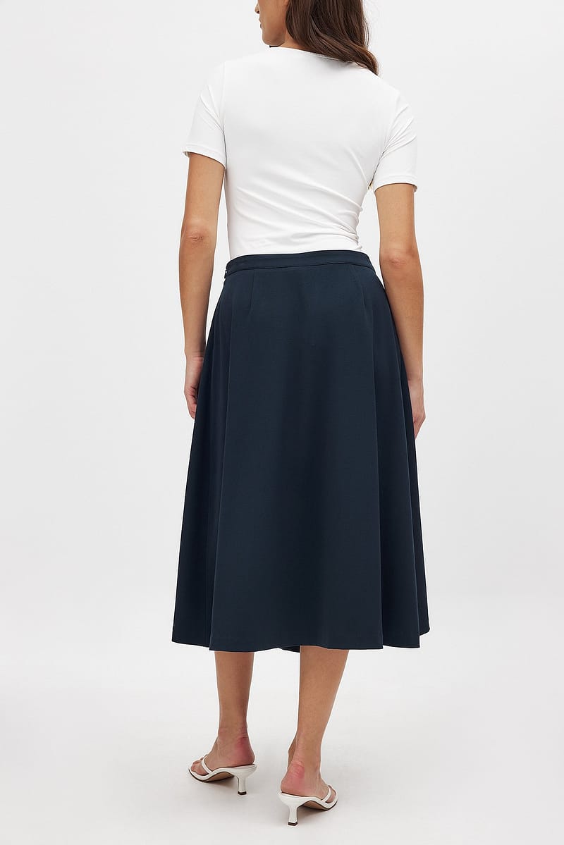 A-line Midi Skirt - Navy
