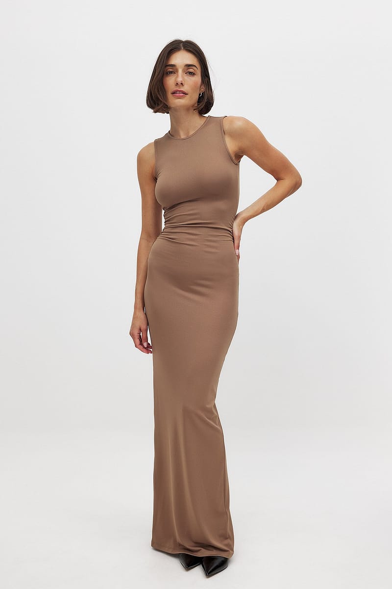 Jersey Sleeveless Maxi Dress - Light Taupe