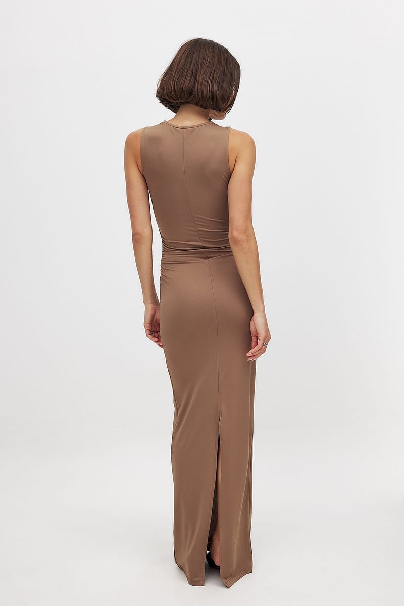 Jersey Sleeveless Maxi Dress - Light Taupe