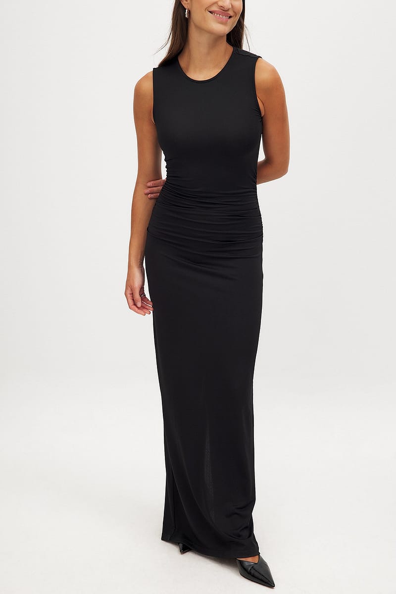 Jersey Sleeveless Maxi Dress - Black
