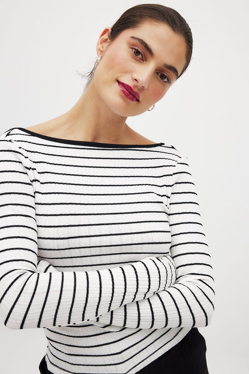 Deep Back Stripe Top - Stripe