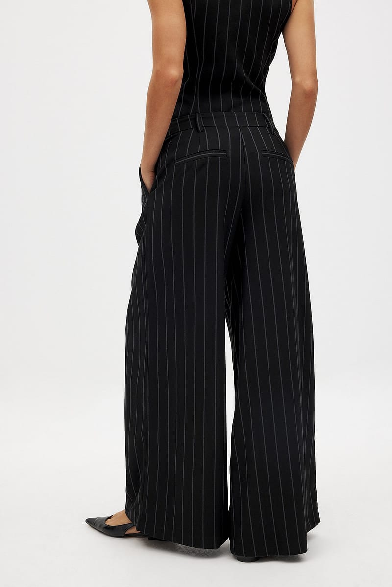 High Waist Striped Pants - Stripe