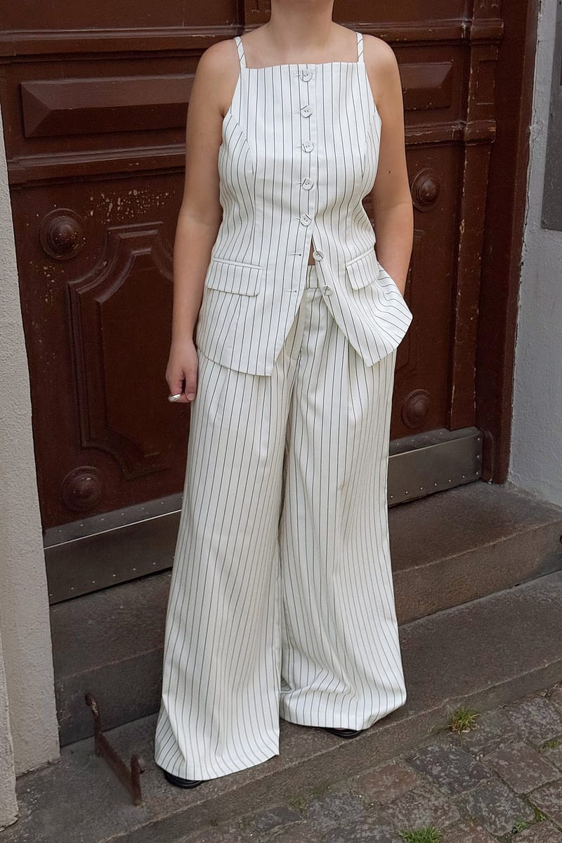 High Waist Striped Pants - Stripe