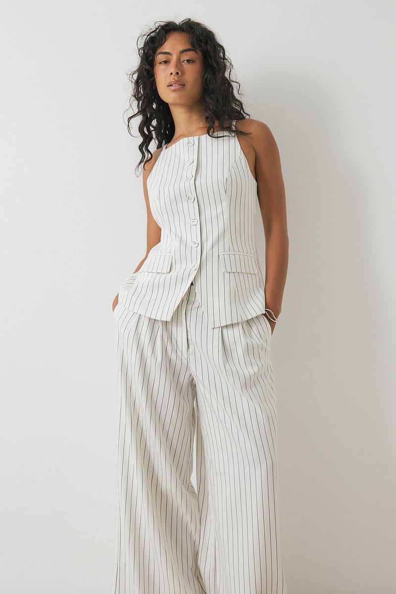 High Waist Striped Pants - Stripe