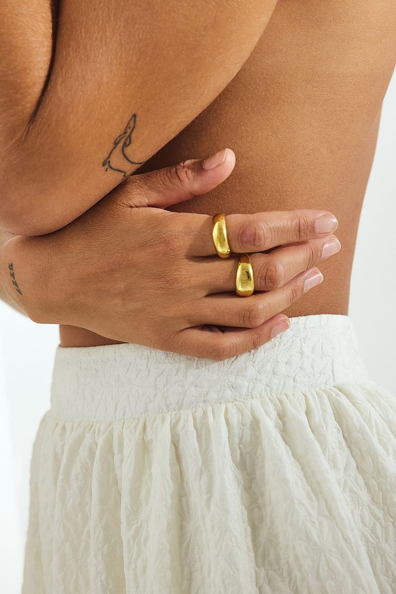 Party Rings Double Pack Gold Plated Double Pack Rings - Gold - NA-KD