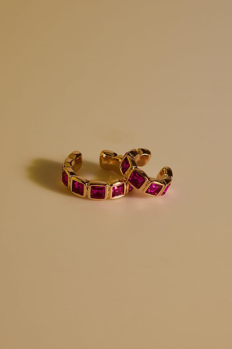 2-pack Stone Earcuffs - Pink