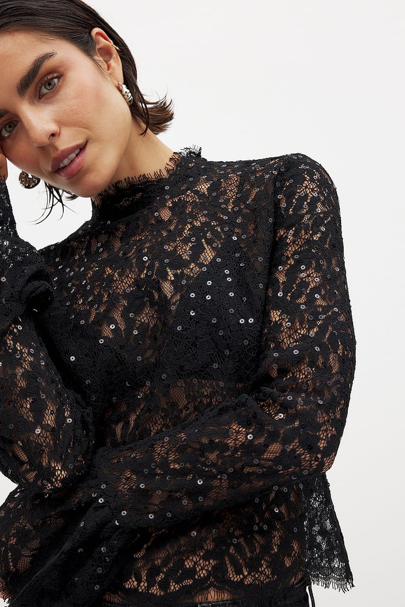 Lace Sequin Blouse
