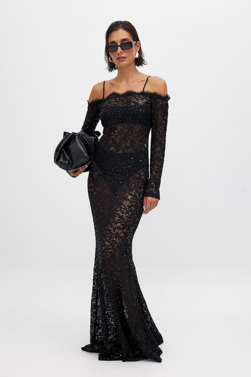 Lace Sequin Maxi dress