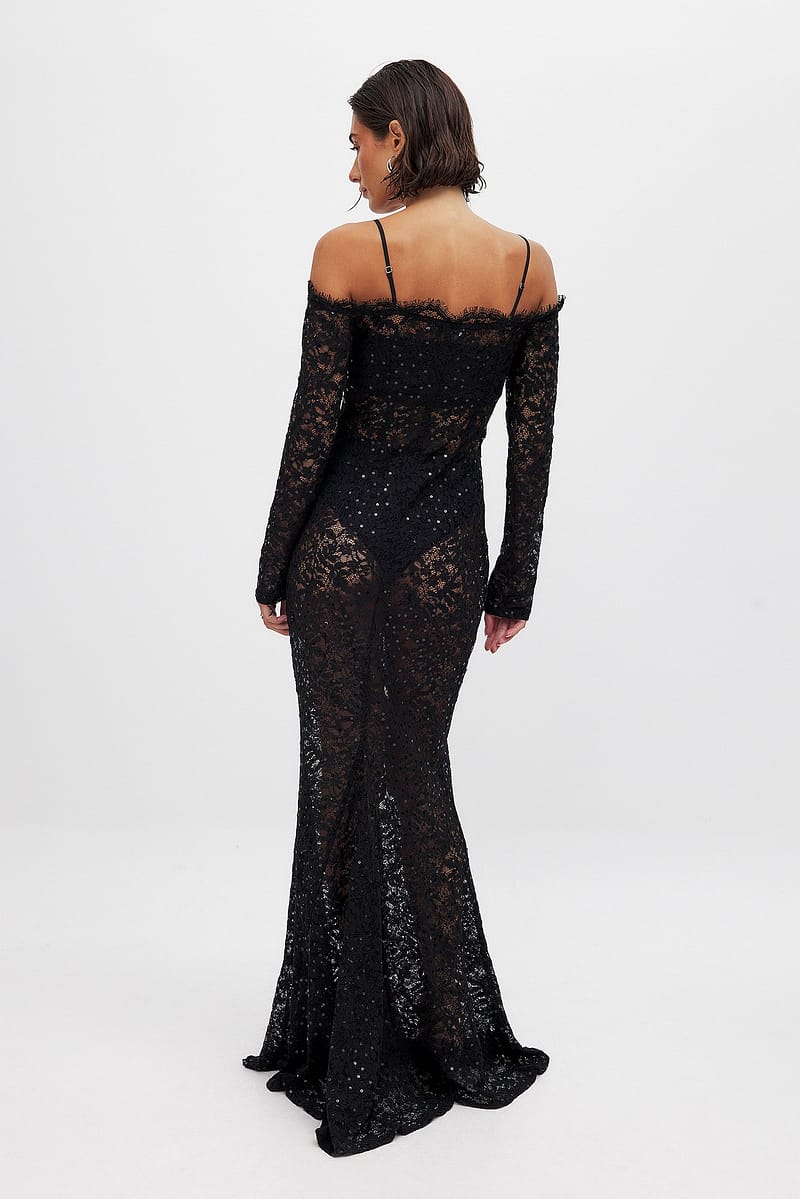 Lace Sequin Maxi dress