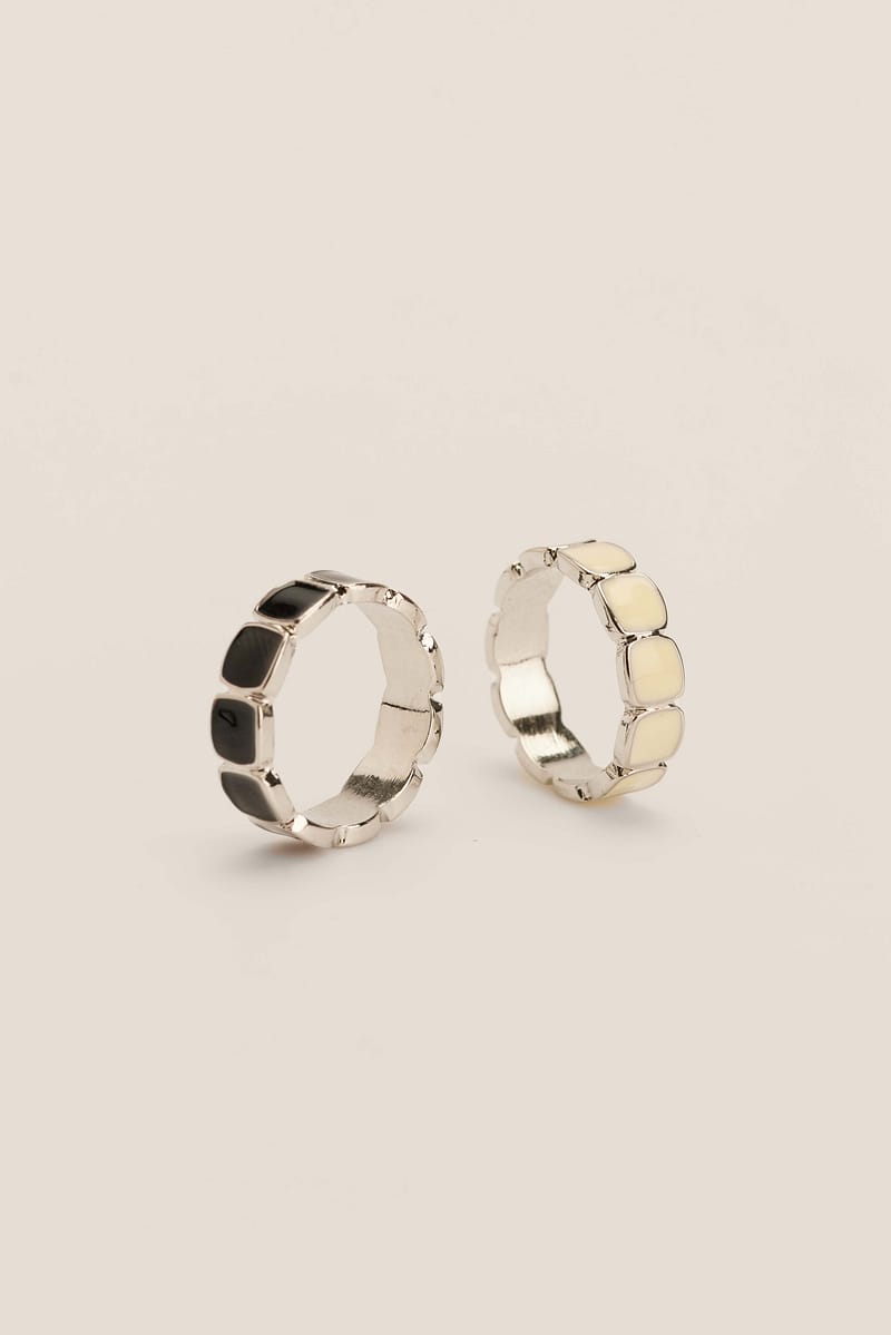 2-pack Stone Rings - Multicolor
