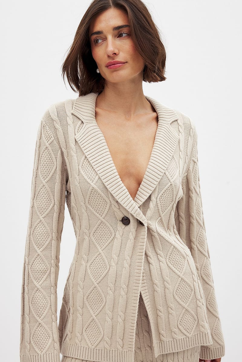 Cable Knitted Blazer