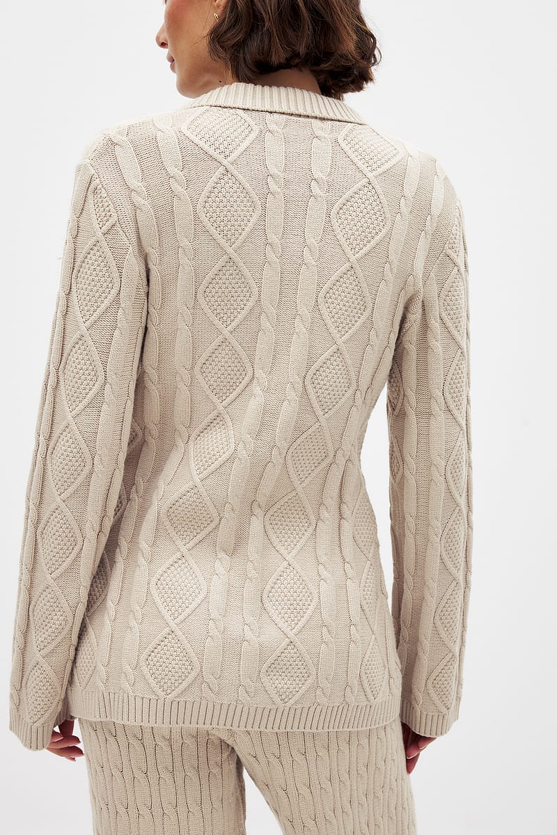 Cable Knitted Blazer