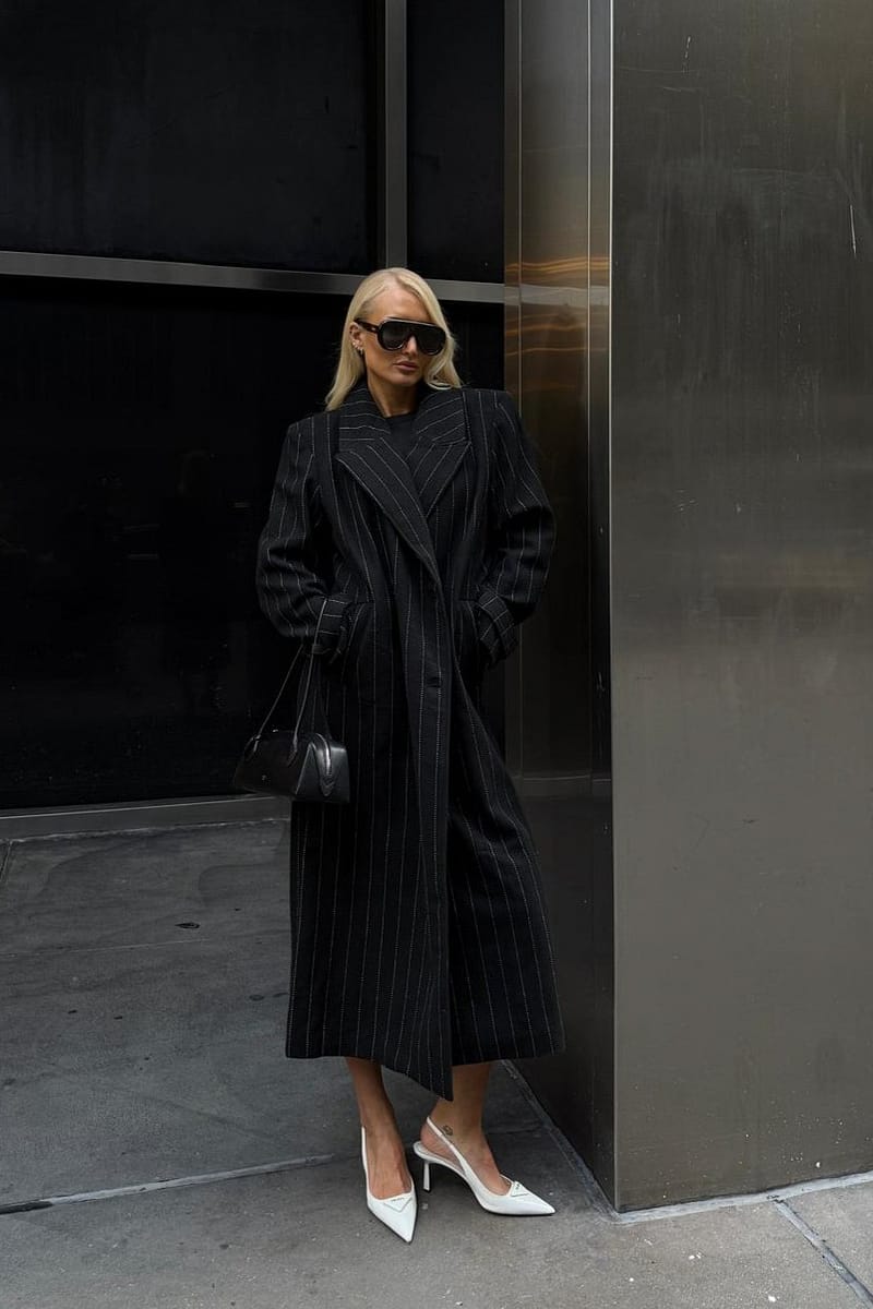 Striped Coat - Stripe / Black