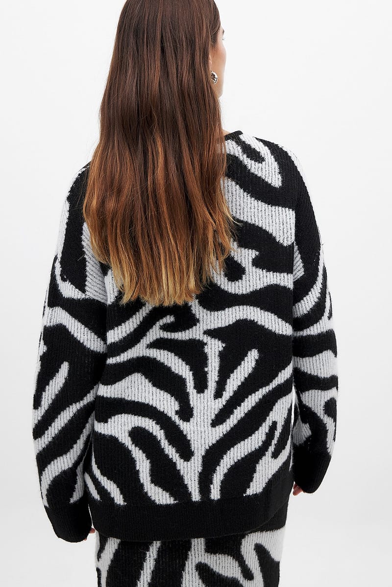 Jacquard Knitted Sweater - Multicolor