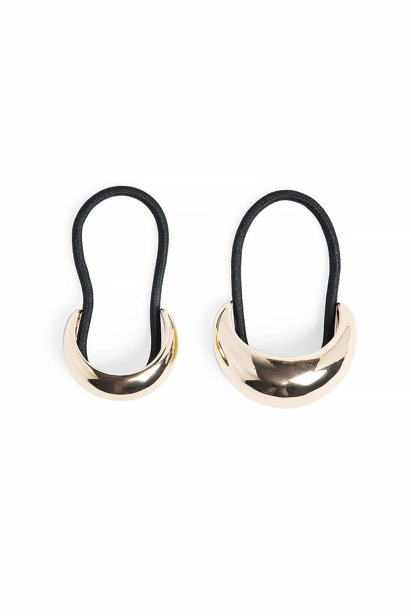 2-Pack Detailed Hair Tie - Gold