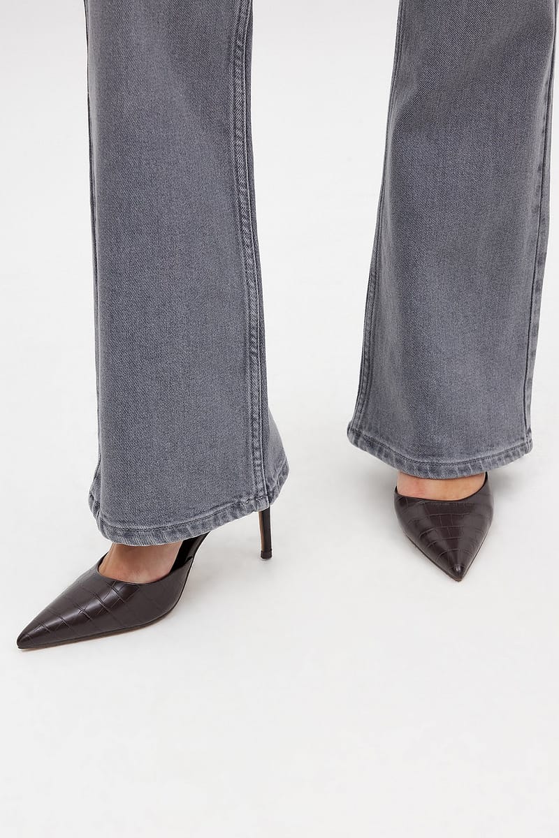 Cut Out Stiletto Pumps - Brown