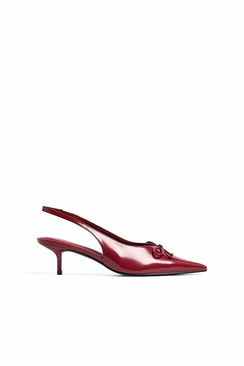 Bow Detail Slingback Pumps - Red