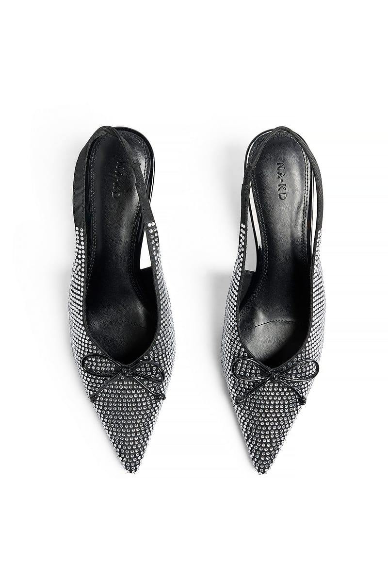 Bow Detail Slingback Pumps - Silver