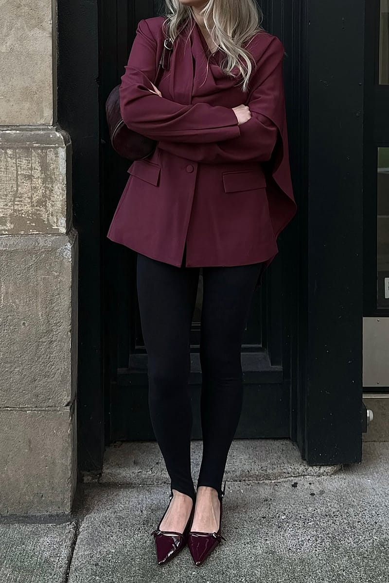 Cape Blazer - Burgundy