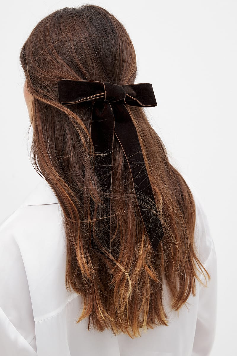 Velvet Hairbow - Brown
