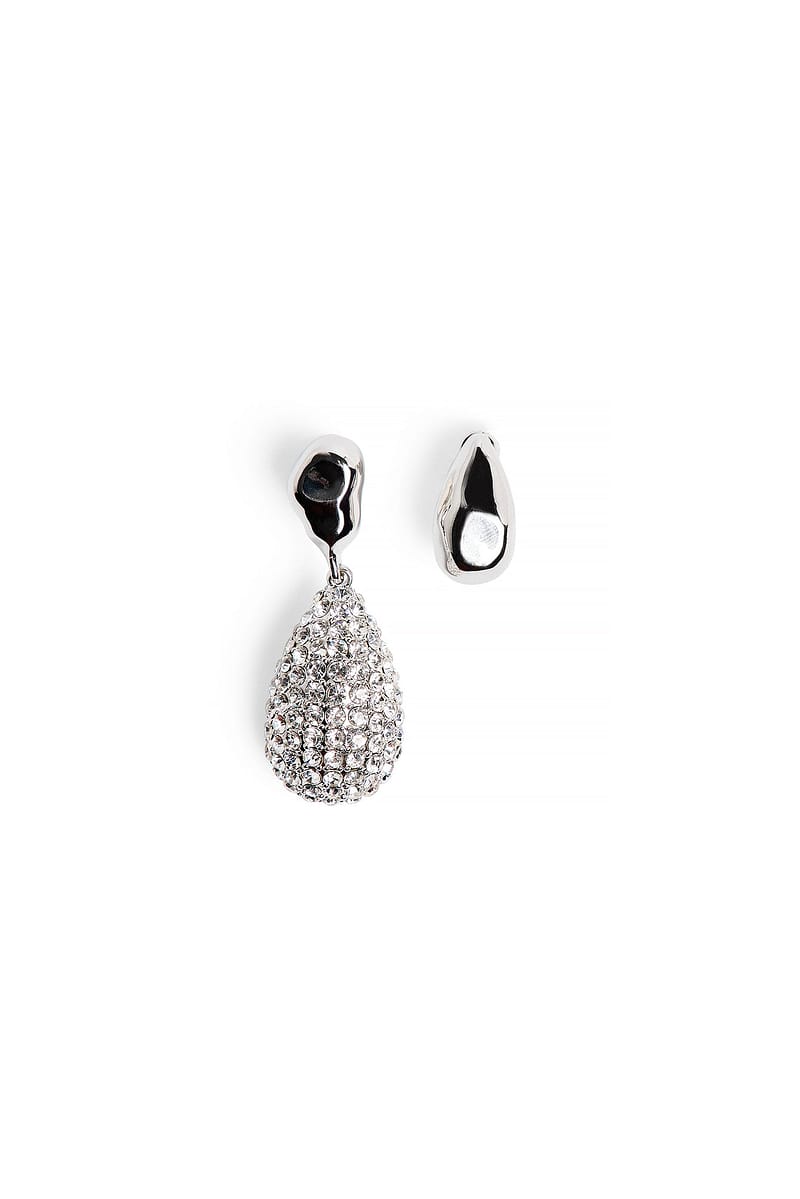 Encrusted Earrings - Silver