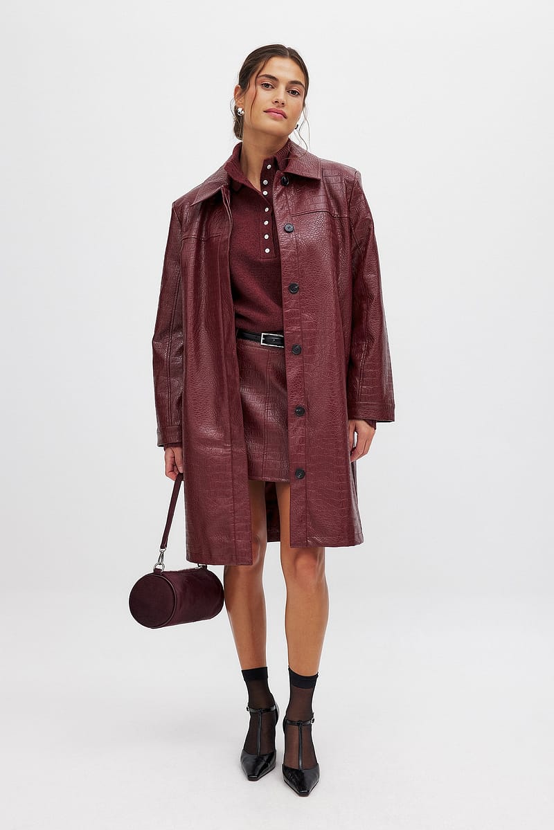 Croco Jacket - Burgundy