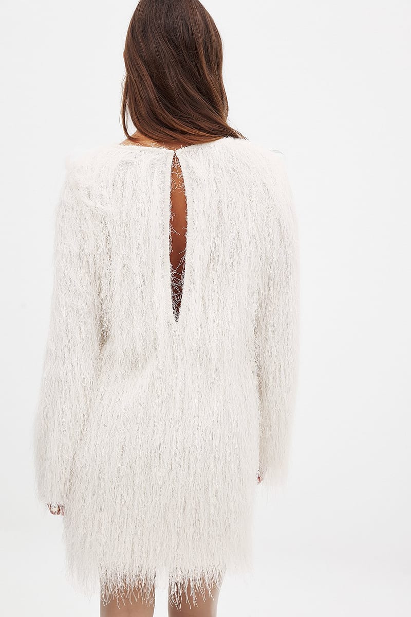 Fringe Mini Dress - Offwhite