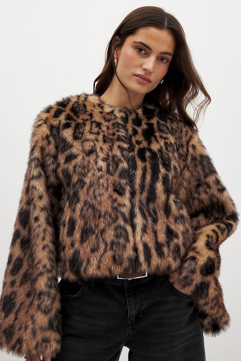 Faux Fur Leopard Jacket - Leopard