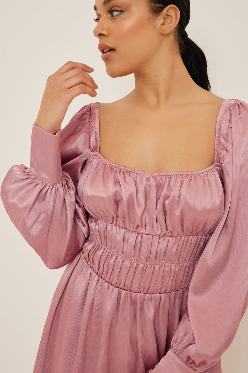 Cups Detail Structured Satin Mini Dress