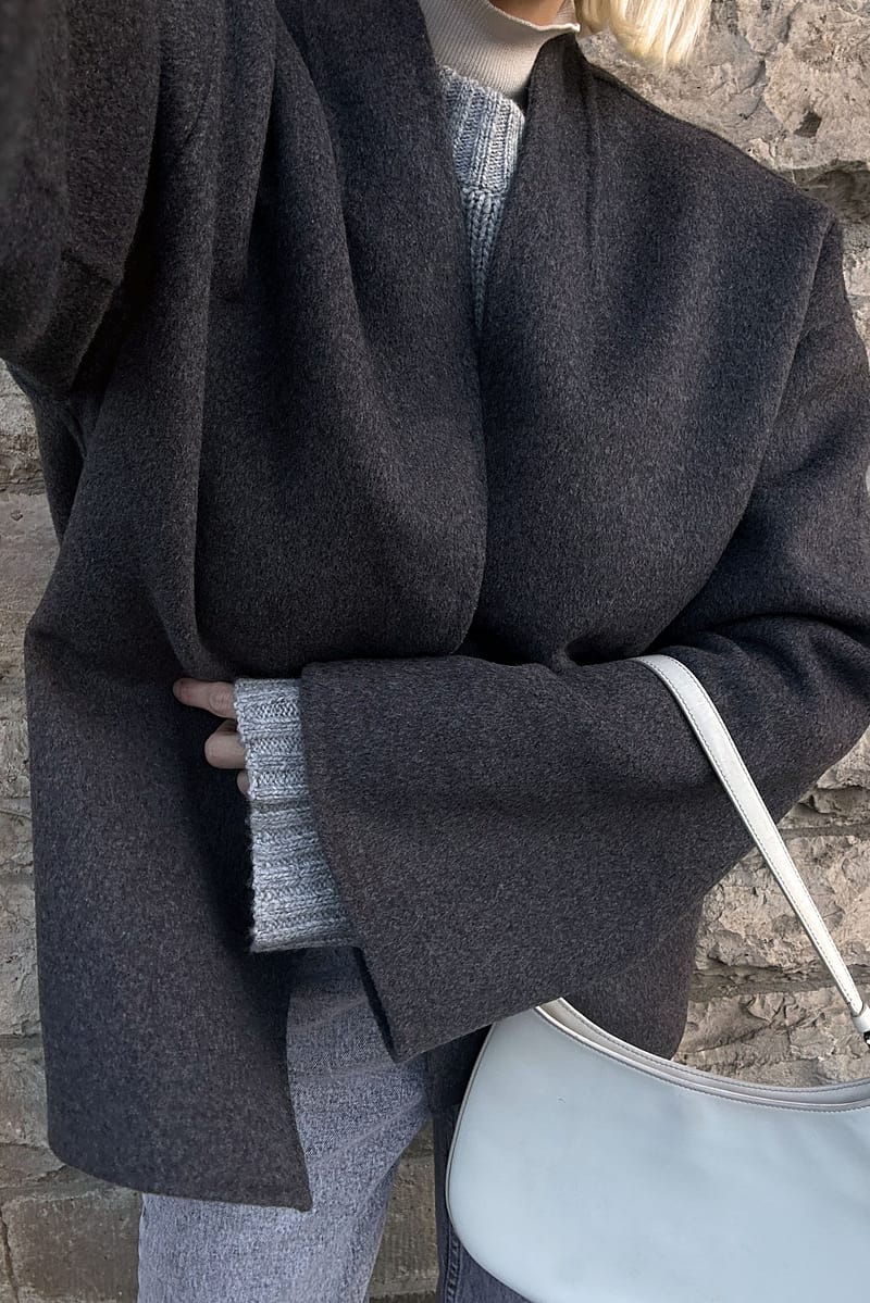 Bonded Wool Jacket - Grey