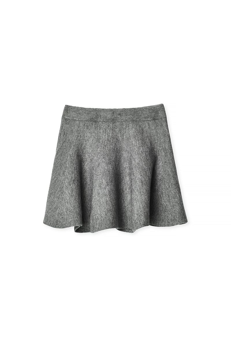 Knitted Mini Skirt - Grey