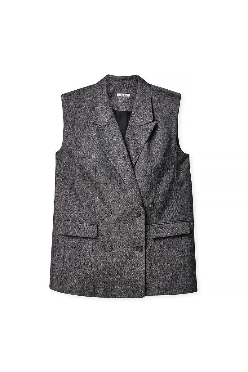 Sleeveless Oversized Vest - Grey