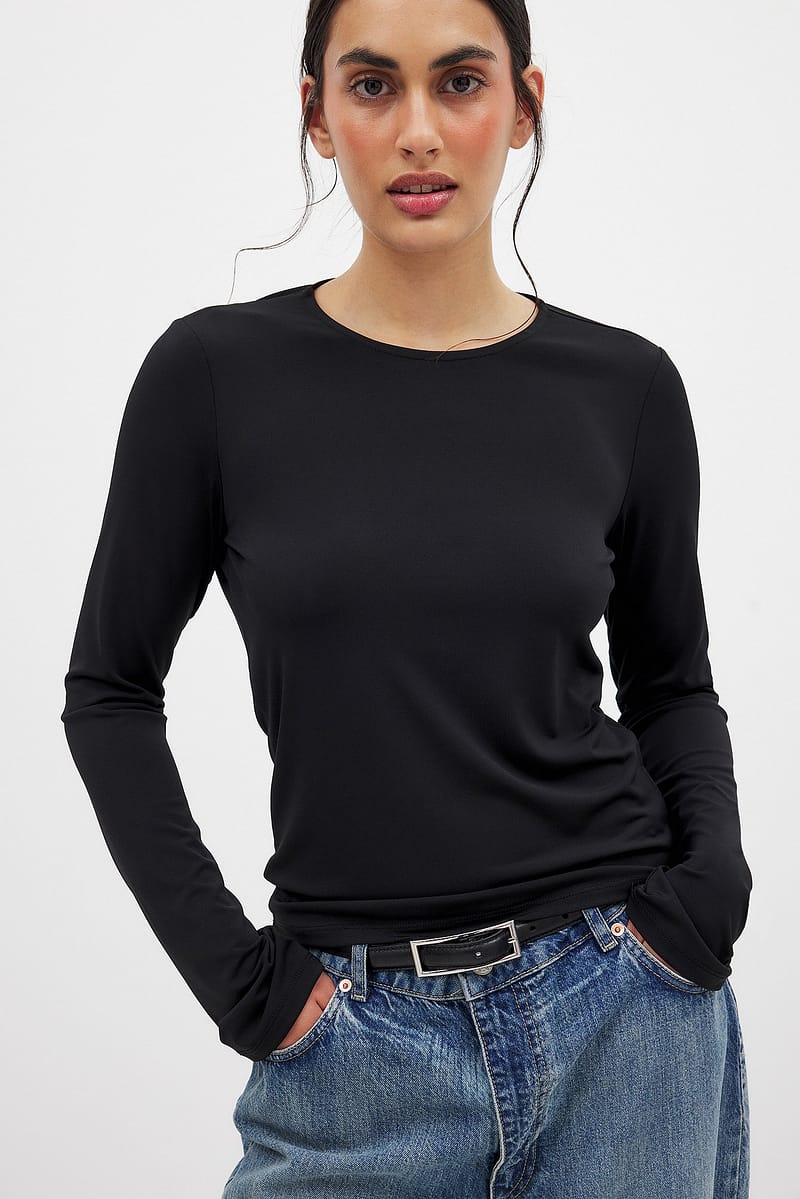 Asymmetric Back Top - Black